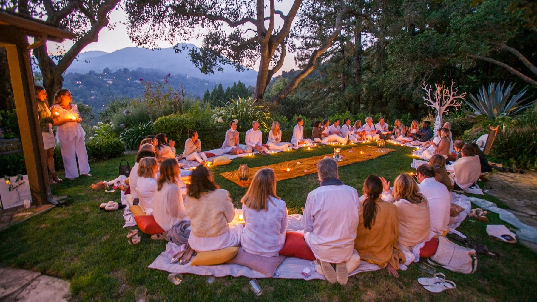Group sound healing ceremony